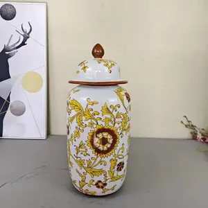 New American style modern minimalist handmade high quality yellow ceramic vases home decoration