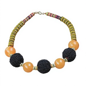 Collar Geométrico Elegante para Mujer, Cadena de Cuentas de Resina Negra, Joyería de Fiesta, Accesorio de Moda para Mujer - Product Image 3