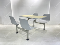 RT03 Ensemble table et chaises en bois pour restaurant école cantine café