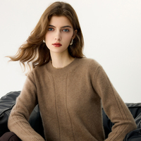 Pull en cachemire de haute qualité, mélange de laine, col rond personnalisé, manches longues, couleur unie, fournisseur de pulls en cachemire