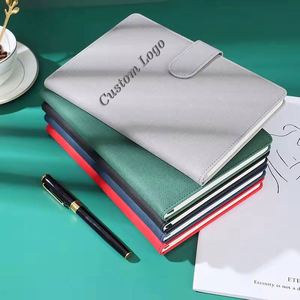 Notebook Custom Logo A5 Hardcover Cloth Texture Cover Magnetic Buckle Business Notepad Thick PU Leather Custom Inner Page High - Product Image 1