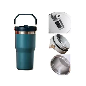 Vaso Térmico de Acero Inoxidable de 20oz/30oz, Aislado al Vacío, Reutilizable, con Pajita y Tapa Antiderrames - Product Image 4