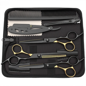 Juego de tijeras de peluquero de 6 ", Kit de texturización de adelgazamiento de corte de pelo de acero japonés con estuche de cuero, estilista profesional, salón para el hogar 1001 - Product Image 3