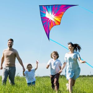 <span class=keywords><strong>Cometa</strong></span> Delta Grande, Fácil de Volar, para Niños de 4 a 8 y de 8 a 12 Años, <span class=keywords><strong>Cometa</strong></span> Arcoíris Vibrante con Diseño de Rayos - Product Image 5
