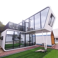 Sinoy-Cápsula prefabricada de acero de lujo personalizada para apartamentos, de dos pisos, a prueba de lluvia