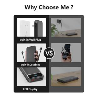แบตสำรองพกพา 20000mAh ชาร์จเร็ว PD30W พร้อมปลั๊กในตัว ช่องเสียบ USB A และ USB C สำหรับ iPhone Samsung iPad - Product Image 5