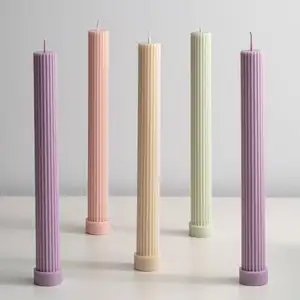 Party Candle Wholesale Dinner Decoration Fluted Stick Pillar Candle Candlestick Candle For Party Dinner