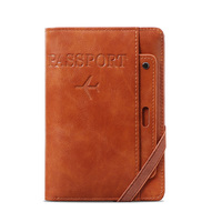 Portefeuille de passeport personnalisé d'usine, couverture de porte-cartes de passeport bloquant Rfid