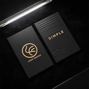 Diseño Personalizado Impreso Hoja de Oro Borde Debossed Logotipo en Relieve Hot Stamp Art Paper Enterprise Visiting Name Black Business Card - Product Image 4