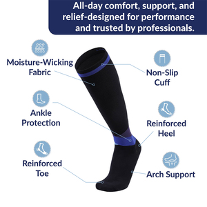 Cá nhân đệm thêu nén vớ Nylon Spandex 20-30mmHg tốt nghiệp bóng rổ nén vớ cho nam giới - Product Image 3