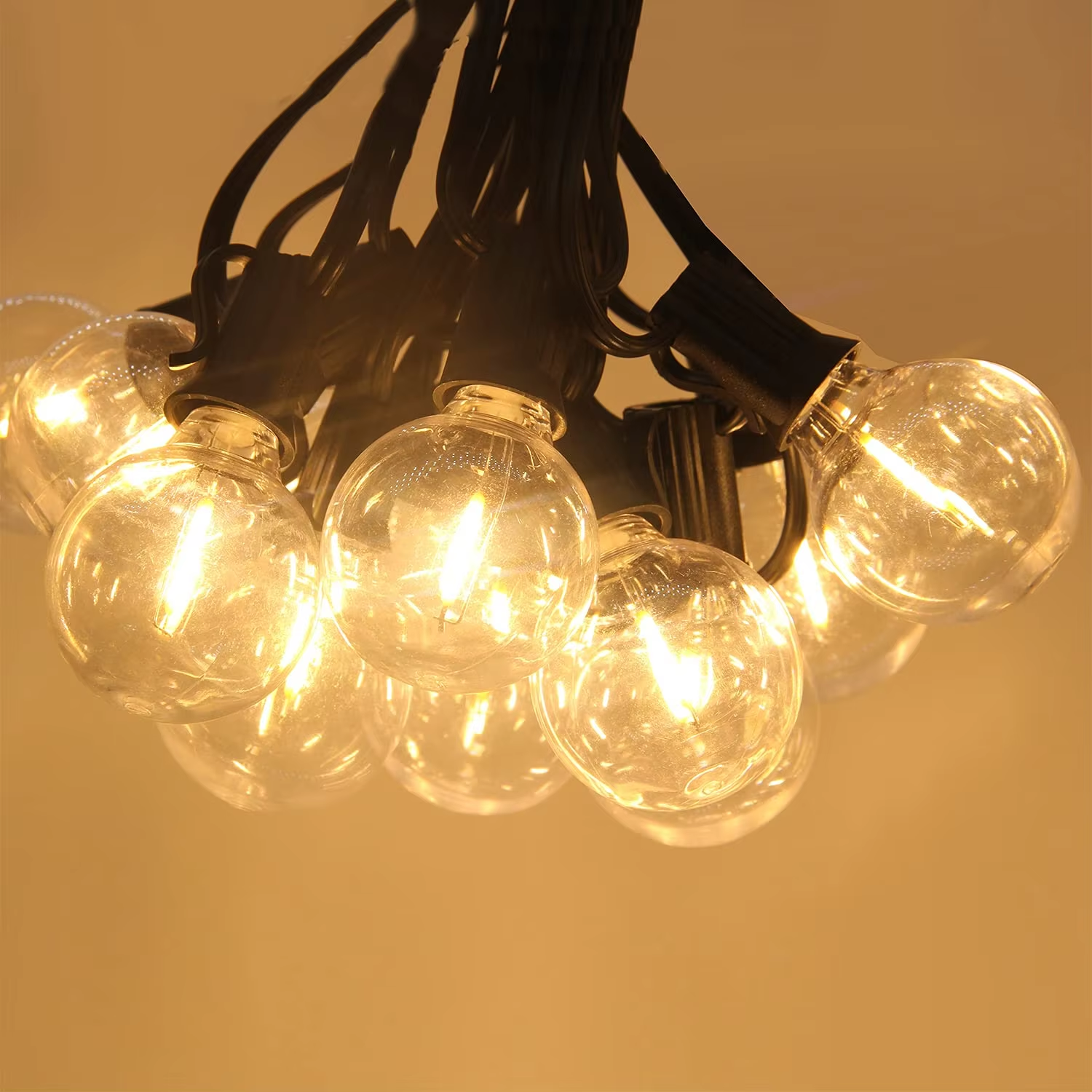 100ft 50ft 25ft 25 LEDS US Plug Light String G40 Outdoor Courtyard Garden fairy Wedding Patio Led Pixel String Light Strings