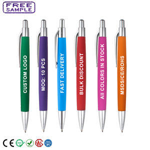 Promotional Plastic Multicolor Customized Rubber Blue Ballpoint <b>Pen</b> with Custom Logo for Stationery and School Supplies Office - Product Image 1