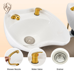 Profesyonel saç salonları SC218 için kase ile ayarlanabilir çift şampuan sandalye - Product Image 3