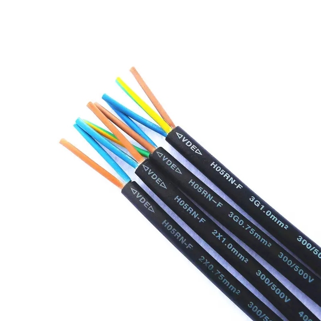 Hot Sale 3x0.75 2x1.0 3x1.0 5x6 Stranded Bare Copper EPR Insulation VDE TUV H05RR-F Power Cord Cable