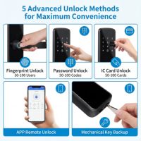 Cerradura Inteligente WiFi Tuya con Manija Digital, Huella Dactilar, Contraseña, Teclado Electrónico, Cerradura Inteligente TTlock Compatible con Alexa y Google Home