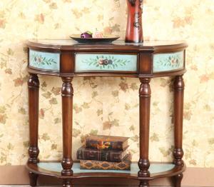 Europeo in legno massello semi rotondo portico tavolo <span class=keywords><strong>da</strong></span> <span class=keywords><strong>parete</strong></span> divano laterale per soggiorno camera <span class=keywords><strong>da</strong></span> letto porta tavolo-all'ingrosso - Product Image 3