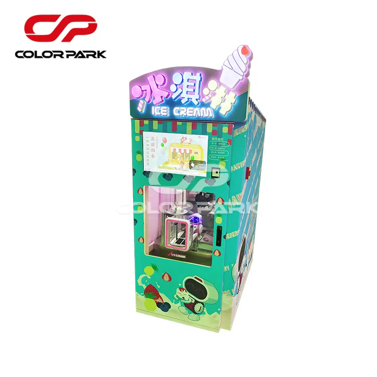 Mesin makanan taman warna-warni mesin es penjual acceptor tagihan game dioperasikan koin mesin makanan mesin es