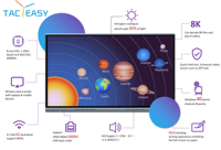 Pantalla Plana Interactiva LCD 4K de 55 y 65 Pulgadas, Multitáctil, Pizarra Digital Inteligente, Pizarra Interactiva con Certificación RoHS, CE y EMC para Negocios y Escuelas