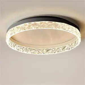 Lámpara de techo circular con diseño de arte simple acrílico LED redondo para sala de estar, dormitorio y hogar de lujo moderno