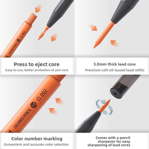 Crayons de <span class=keywords><strong>couleur</strong></span> professionnels pour artistes, crayons de <span class=keywords><strong>couleur</strong></span> sans bois, crayons à dessin et à croquis - Product Image 3