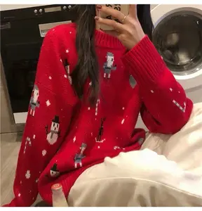 Großhandel christma pullover gestrickt unisex-Lose Pullover mit Rundhals ausschnitt gestrickt Weihnachts pullover Unisex-Design