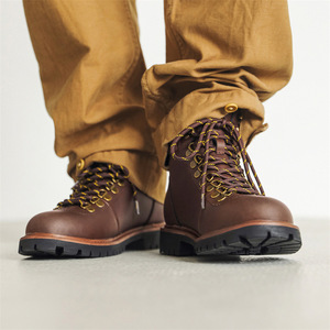 Botas de Trabajo de Cuero Negro para Hombre, Punta Redonda, con Cordones, Impermeables, para Caminar en Invierno, Entresuela de EVA, Suela de Goma - Product Image 4