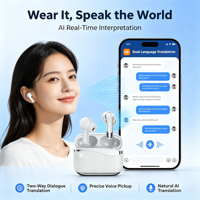Écouteurs de jeu sans fil intra-auriculaires Mini TWS avec réduction de bruit active (ANC) et environnementale (ENC), et application d'assistant IA pour le sport et la musique