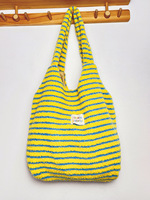 Sac à bandoulière rayé décontracté simple d'hiver de style coréen Chic Sac fourre-tout pour femme en laine d'agneau moelleuse Sac à main sous le bras