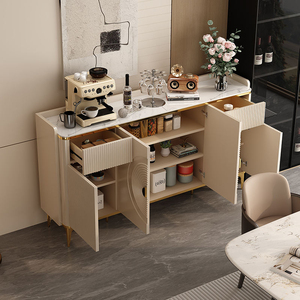 Console moderne en bois blanc écologique, meuble de rangement de luxe simple pour salle à manger, mobilier de maison - Product Image 2
