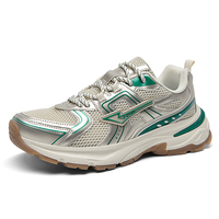 Nouvelles baskets mode argentées métallisées pour hommes et femmes, style rétro chunky, respirantes en maille, pour la marche, athlétiques, décontractées, streetwear