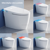 WC intelligent automatique en céramique avec bidet électronique, écran gris, à poser au sol, pour salle de bain, sanitaire, WC intelligent