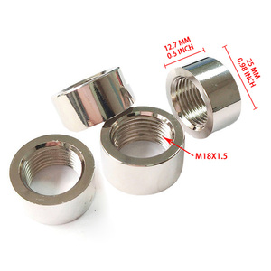 M18x1.5 Nickel Plated Steel Exhaust Welding Nut | CNC Machined Sensor Port Boss for Automotive Exhaust Systems - Product Image 3
