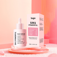 OEM Peptide Acide Hyaluronique Vitamine C E Collagène Sérum pour le Visage 5 en 1 Formule Liquide Blanchiment et Anti-âge Lifting Instantané