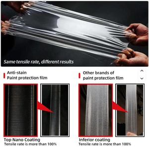 Film de protection de peinture automobile auto-réparateur en TPU PPF transparent ultra-brillant Lubrizol avec nano-revêtement, anti-jaunissement et résistant à la chaleur - Product Image 3