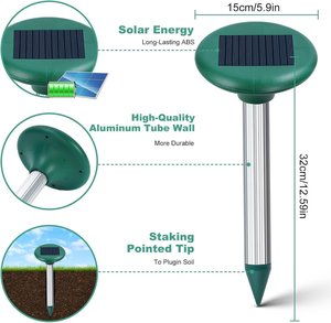 <span class=keywords><strong>Repelente</strong></span> Solar de Aluminio <span class=keywords><strong>para</strong></span> Exteriores, Ahuyentador de <span class=keywords><strong>Ratones</strong></span>, Ratas, Serpientes, 360 Grados, Ecológico, Impermeable, <span class=keywords><strong>para</strong></span> Jardín y Granja - Product Image 5