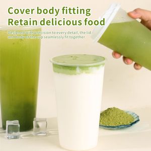 Vasos de Plástico PP Desechables Transparentes con Logotipo Personalizado y Tapas para Té con Leche, Café, Jugo, 500 ml, 700 ml, Vasos de Plástico Reutilizables al por Mayor - Product Image 3