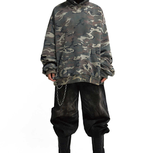 Custom Vintage Streetwear <b>Camo</b> Printed Embroidery Camouflage <b>Hoodie</b> <b>for</b> <b>Men</b> 100% Cotton Autumn Oversized Eco-Friendly Breathable - Product Image 4