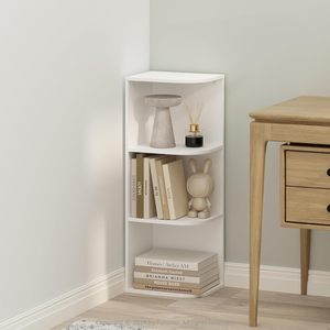 Estantería Esquinera de Tres Niveles para Organizar y Almacenar en el Hogar, Oficina o Sala de Estar, Estilo Moderno y Minimalista - Product Image 1