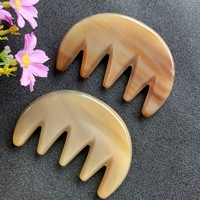 Peigne de Massage en Corne de Yak Blanc de Haute Qualité avec Logo Personnalisé Bâton de Tendon Epaissi Massage de la Tête Peigne Méridien Peigne Gua Sha