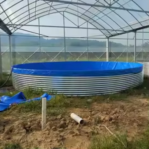 Bassin de pisciculture circulaire en tôle d'acier ondulée galvanisée sur mesure avec revêtement en PVC pour le stockage d'<span class=keywords><strong>eau</strong></span> - Product Image 3