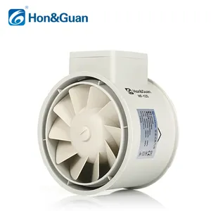 Hon&Guan grounded power cord white hvac exhaust blower fan inline duct ventilation fan for grow tent