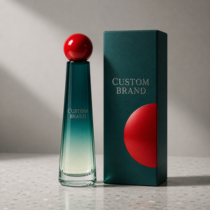 Perfume de Lujo de Larga Duración con Aroma a Manzana, Etiqueta Privada, Botella Degradada Verde Azulado, OEM ODM, Logotipo Personalizado, Tapa Roja, EDP Intenso - Product Image 2