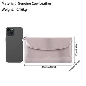 AndoBag Carteras Largas de Cuero Genuino para Mujer, Cartera de Mano de Cuero Patentado, Monedero Vintage de Moda, Tarjetero 1557 - Product Image 2