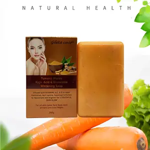 Private Label Tumeric Honey Kojic Acid Glutatoine Whitening Soap Remove Hyperpigmentation Brightening Skin Face Body Soap