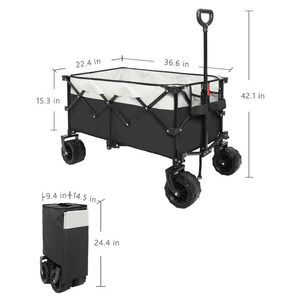 Hoto Opvouwbare Picknick Tuin Outdoor Camping Opvouwbare <span class=keywords><strong>Trolley</strong></span> All Terrain Utility Wagon Draagbare Hand Vouwwagen - Product Image 6