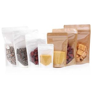 Bolsas de Papel Kraft con Logotipo Personalizado para Té de Hierbas y Café, 15x22cm, Bolsas con Cierre Hermético para Envasado de Alimentos, Paquete Promocional - Product Image 1