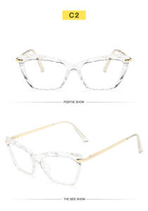 Monture de lunettes optiques vintage pour femmes, accessoire de luxe au design de yeux de chat, cadres de lunettes rétro, en stock, 2020 - Product Image 5
