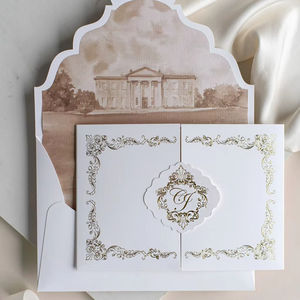 <span class=keywords><strong>Invito</strong></span> personalizzato per locali di lusso Suite pieghevole tascabile monogramma pieghevole <span class=keywords><strong>libro</strong></span> con copertina rigida inviti di nozze - Product Image 1