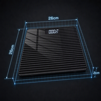 Balance connectée Bluetooth intelligente avec écran LED en verre trempé à rayures noires, mesure précise de la température, pour usage domestique