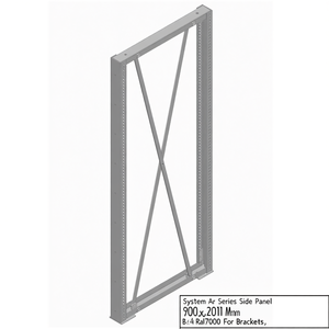Fami System Ar Series Side Panel 900x2010 Mm Dark <b>Grey</b> Ral7000 For Brackets - Product Image 3